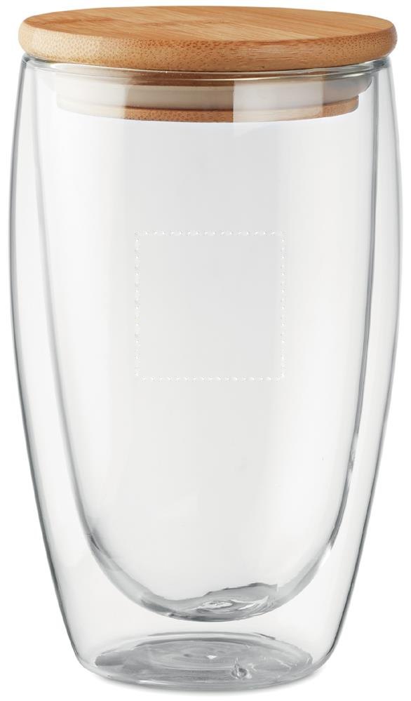 TIRANA LARGE - Dubbelwandig drinkglas 450ml — drukvlak voorzijde