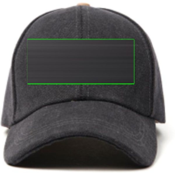 VINGA Bosler AWARE™ recycled canvas cap — drukvlak artikel voorzijde