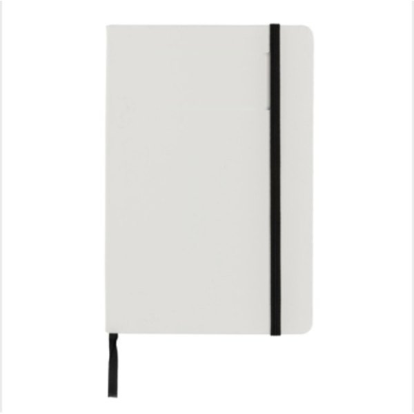 Craftstone A5 gerecycled kraft- en steenpapier notitieboek — drukvlak artikel voorzijde boven