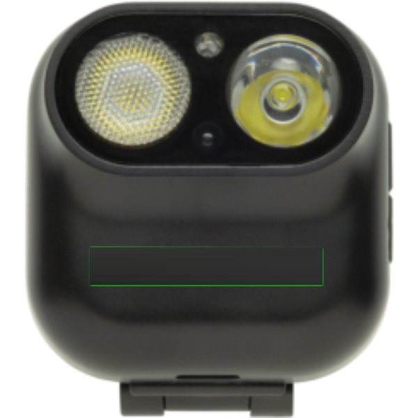 Gear X RCS recycled plastic hoofd lamp met motion sensor — drukvlak artikel voorzijde