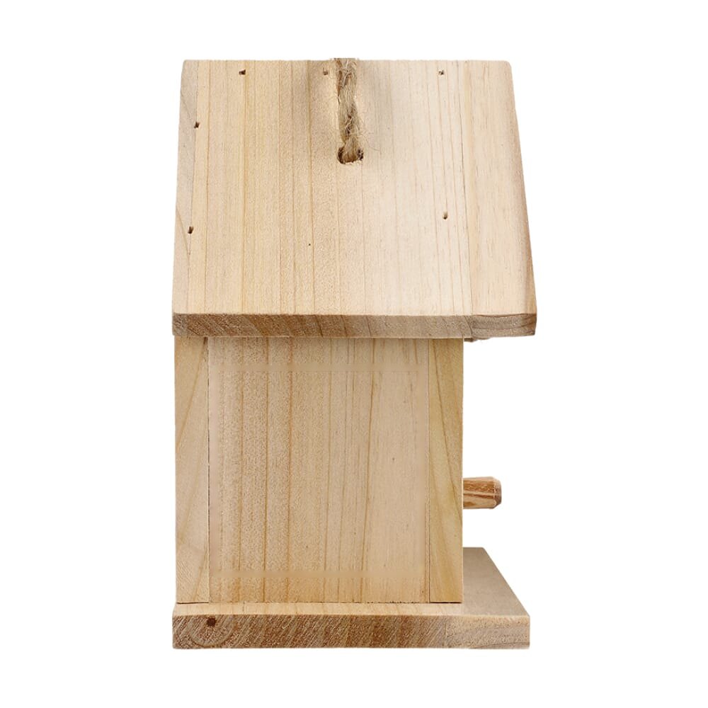 Klein vogelhuisje van FSC-hout — drukvlak linkerzijde