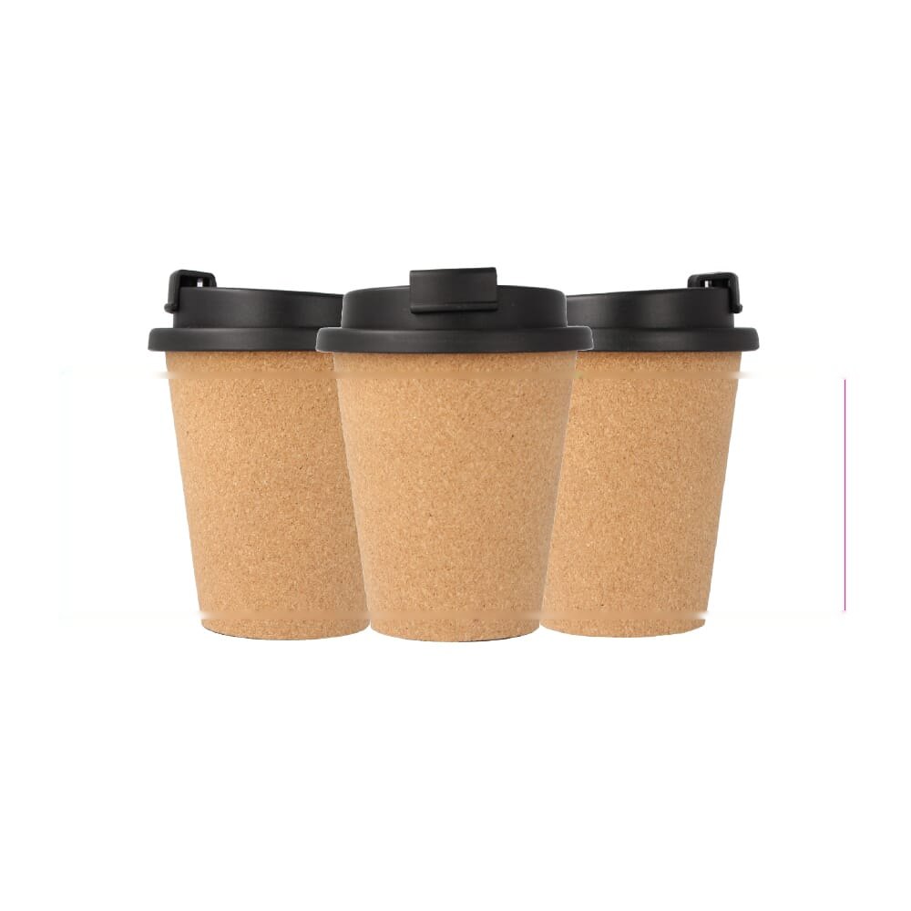 R-PP Kurk koffiebeker 350 ml — drukvlak rondom