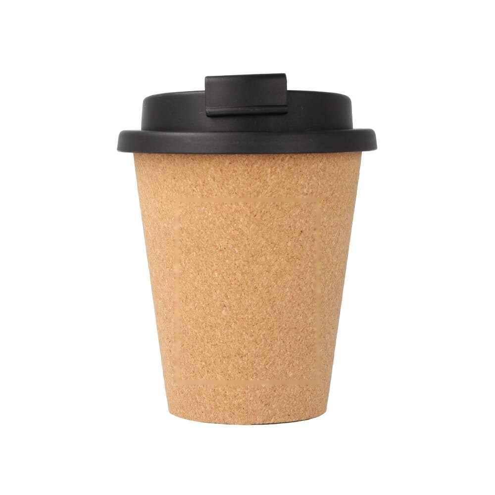 R-PP Kurk koffiebeker 350 ml — drukvlak op de zijkant
