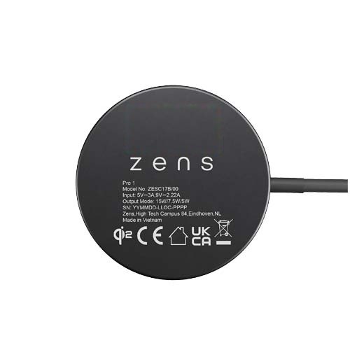 Zens Pro 1 15 W draadloze oplader — drukvlak achterzijde