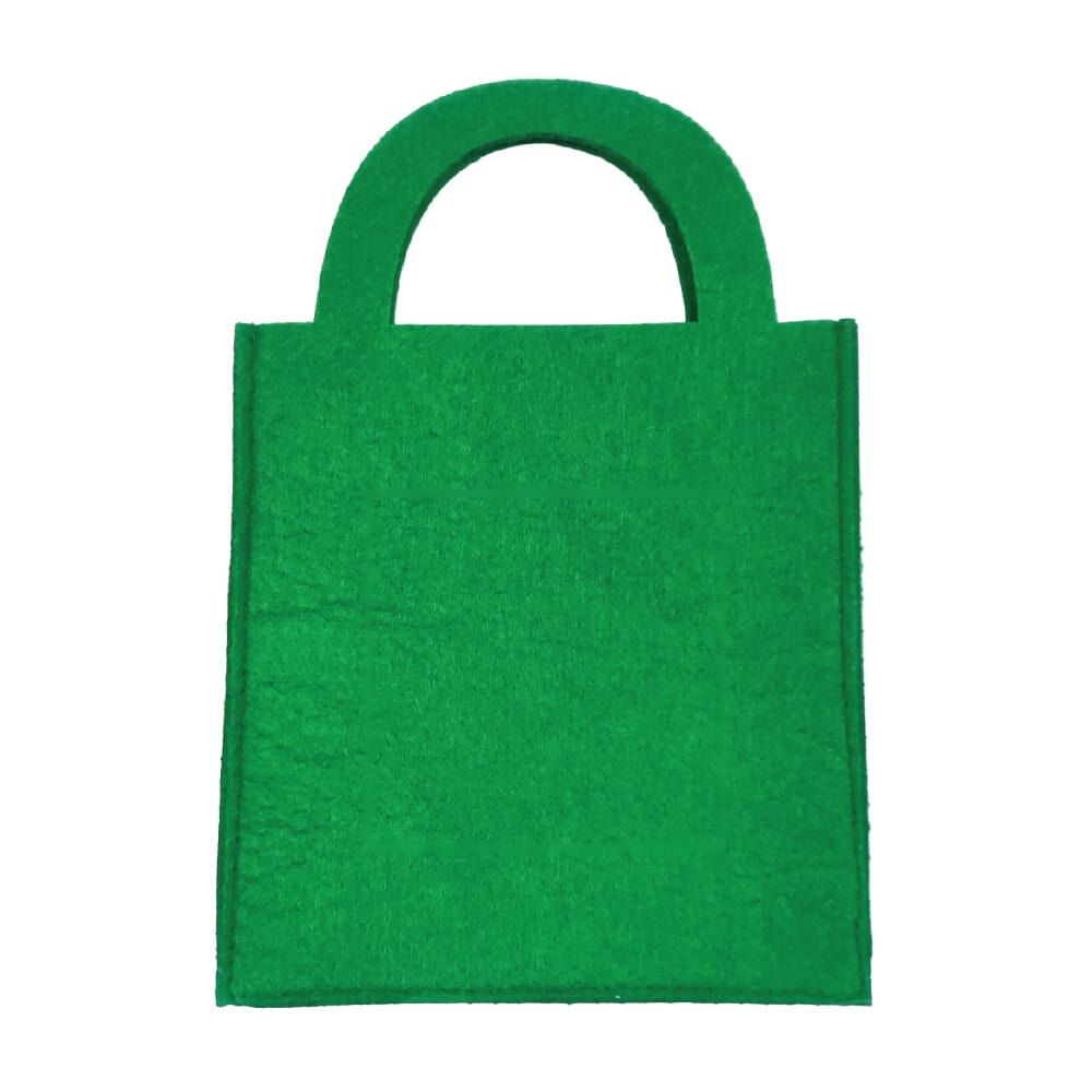 Vilten geschenktasje 15 x 21 cm — drukvlak midden op de voorkant