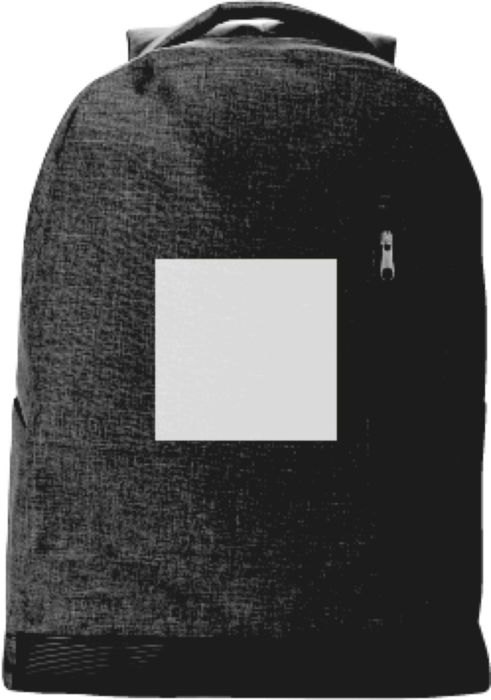 Polyester rPET (600D) rugzak Celeste — drukvlak voorvak
