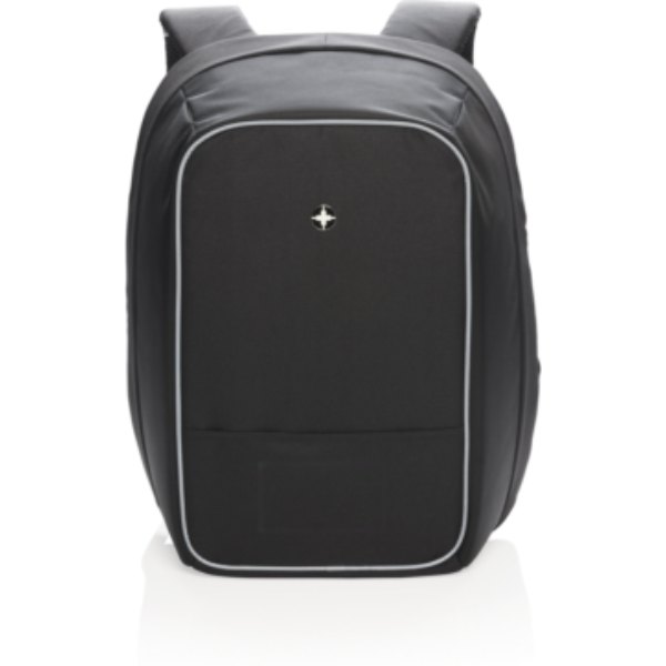 Swiss Peak AWARE™ anti-diefstal 15,6" laptop rugzak — drukvlak artikel voorzijde onder