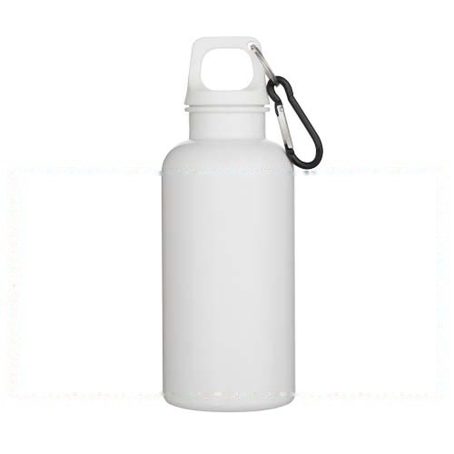 Oregon 400 ml effen waterfles van RCS gecertificeerd gerecycled plastic met karabijnhaak — drukvlak rondom