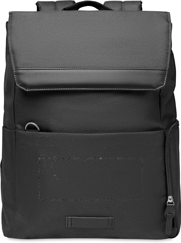 DAEGU LAP - 600D RPET laptop rugzak — drukvlak voorzijde vak