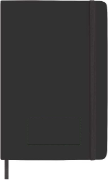 Notitieboek Eva | Gerecycled PU | A5 | Gelinieerd — drukvlak voorzijde onder