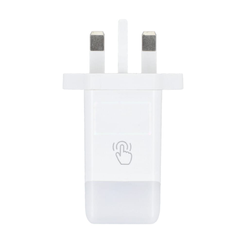 Xoopar ICE-G 65W GaN Adapter met UK Plug — drukvlak voorkant boven touch-icoon
