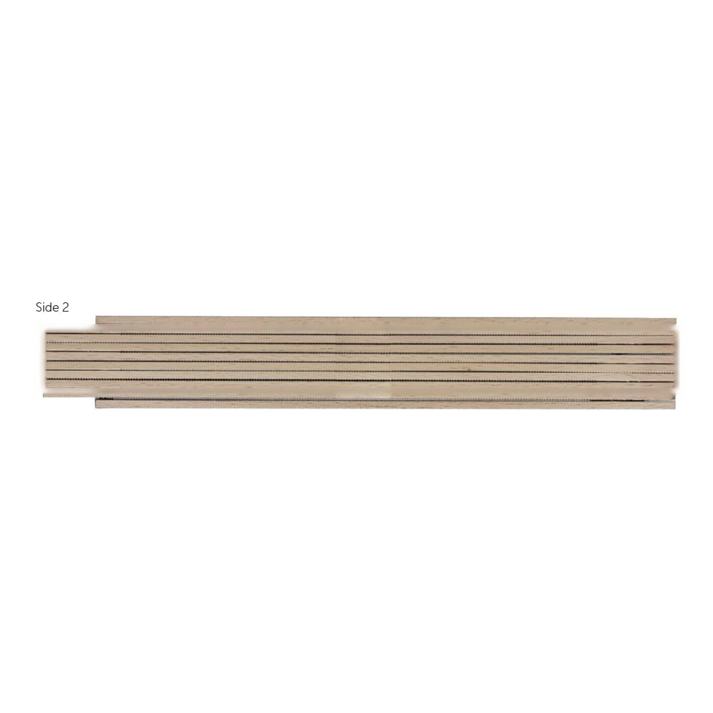 Duimstok hout 2m premium natuurlijk — drukvlak zijde 2, volledige breedte