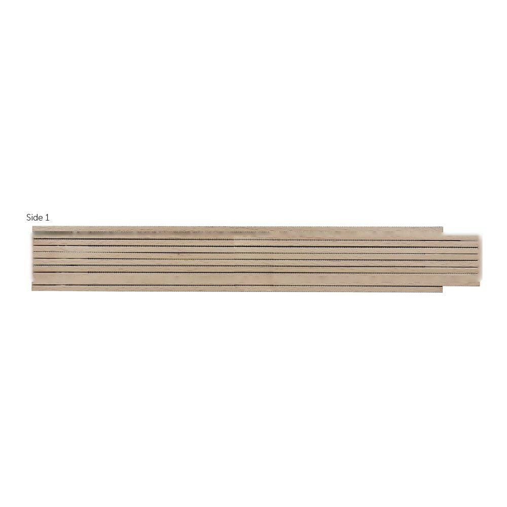 Duimstok hout 2m premium natuurlijk — drukvlak zijde 1, volledige breedte