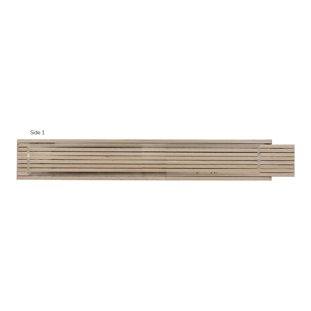 Duimstok hout 2m premium natuurlijk — drukvlak zijde 1, gecentreerd