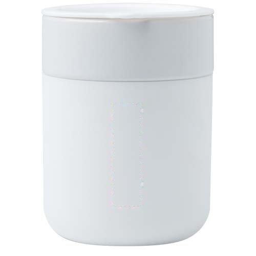 Java 330 ml beker van keramiek met siliconen wikkel en plastic deksel — drukvlak voorzijde