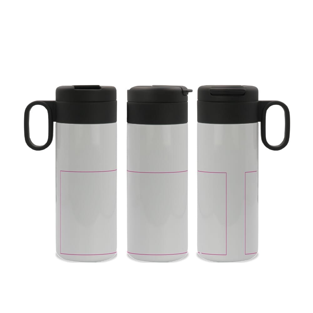Thermofles Flow met handvat sublimatie 400ml — drukvlak rondom