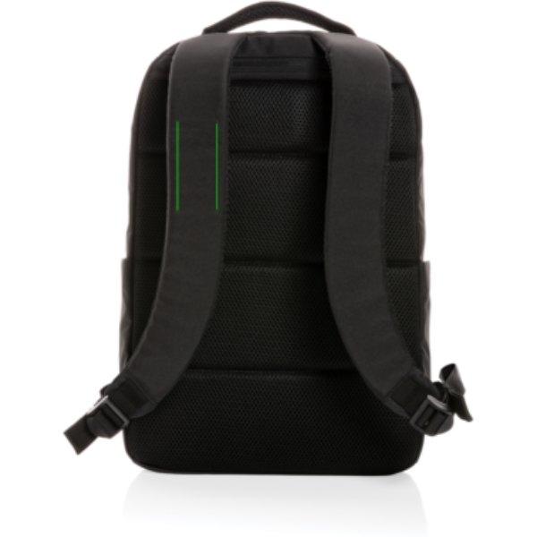Swiss Peak Brooke AWARE™ RPET daily 15.6" laptop rugzak — drukvlak band rechts