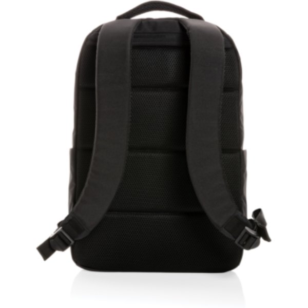 Swiss Peak Brooke AWARE™ RPET daily 15.6" laptop rugzak — drukvlak band links