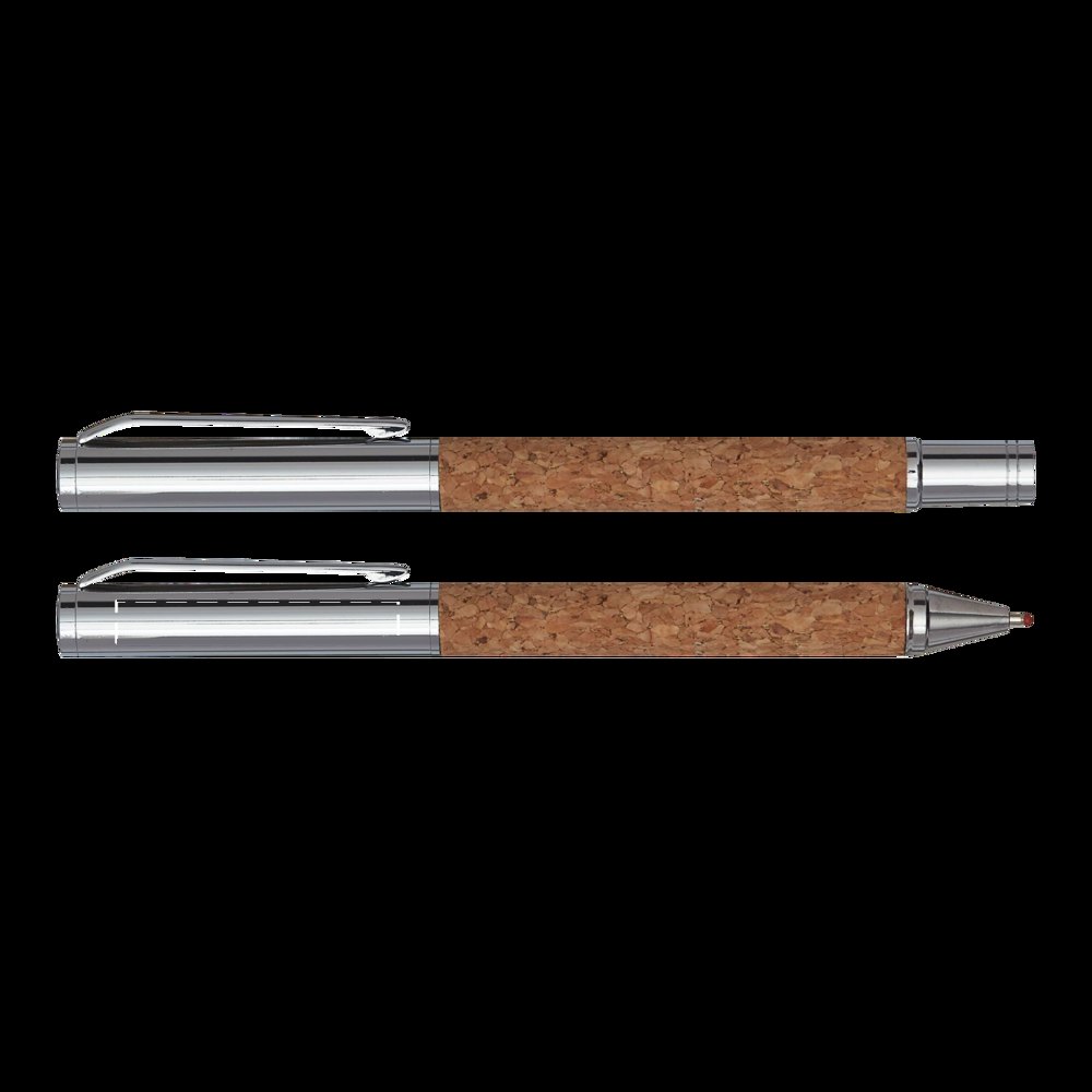 CORK SIGNATURE - Pennenset — drukvlak op de rechts zijde van de clip van de ballpoint pen dop