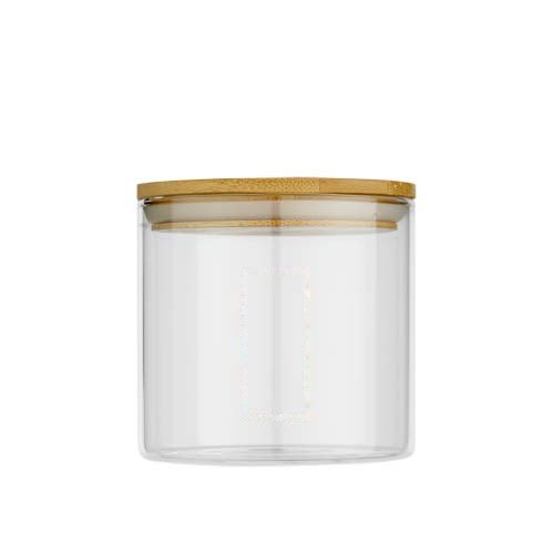 Boley 320 ml glazen voedselcontainer — drukvlak achterzijde