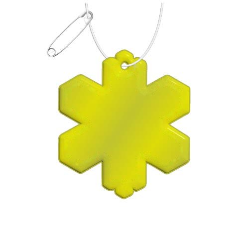 RFX™ H-10 reflecterende pvc hanger met sneeuwvlok — drukvlak achterkant (op reflecterende laag)