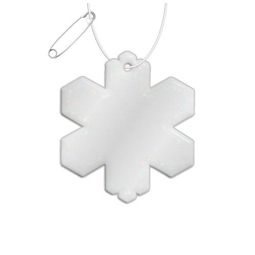 RFX™ H-10 reflecterende pvc hanger met sneeuwvlok — drukvlak achterkant (onder reflecterende laag)