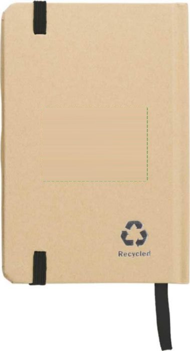 Notitieboek John | Gerecycled | A6 | Gelijnd — drukvlak achterzijde