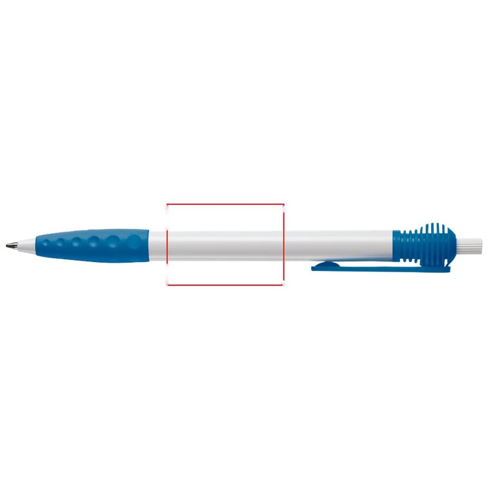 Balpen Cosmo grip hardcolour — drukvlak 270 graden van de clip