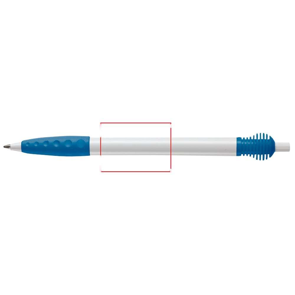 Balpen Cosmo grip hardcolour — drukvlak 180 graden van de clip