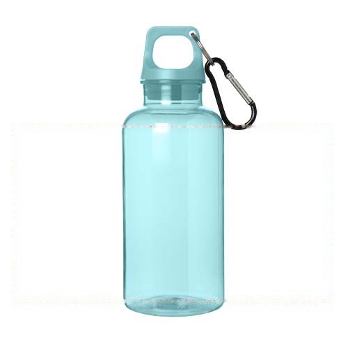 Oregon 400 ml waterfles van RCS-gecertificeerd gerecycled plastic met karabijnhaak — drukvlak rondom