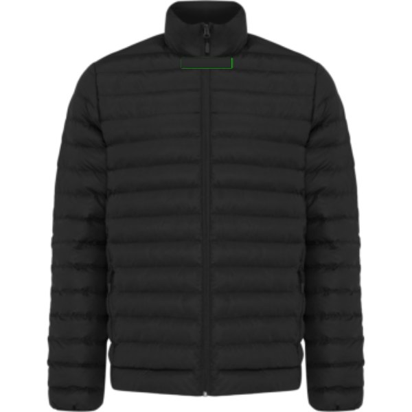 IQONIQ Maiko heren gerecycled polyester jas met voering — drukvlak in de nek