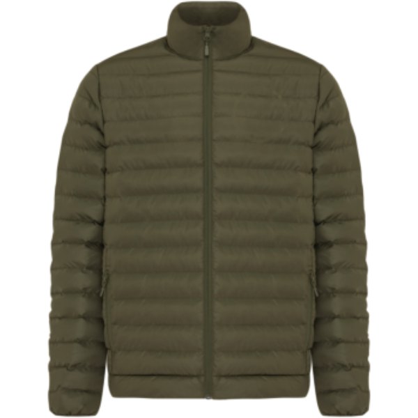 IQONIQ Maiko heren gerecycled polyester jas met voering — drukvlak borst linkerzijde