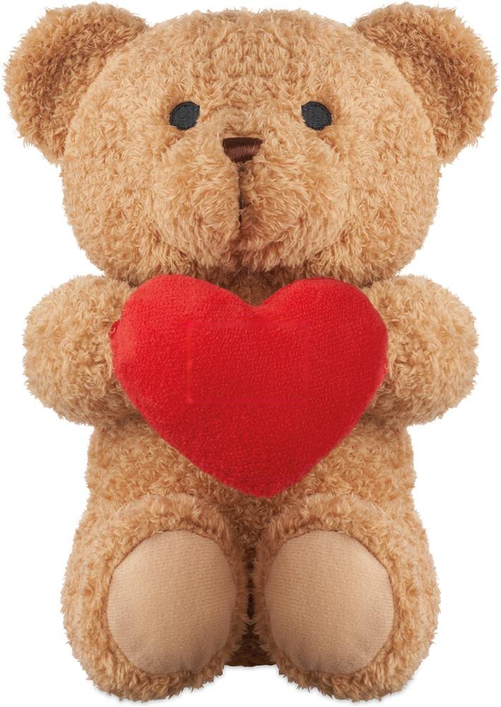 SNUGGLE - Pluche teddybeer met hart 23cm — drukvlak heart