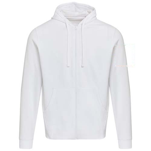 Jasper 280 g/m² unisex full-zip hoodie van OCS gerecycled organisch katoen — drukvlak linker bicep
