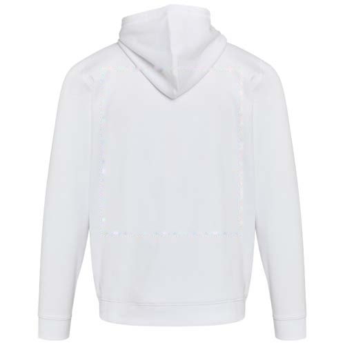Jasper 280 g/m² unisex full-zip hoodie van OCS gerecycled organisch katoen — drukvlak impact hoog op de achterzijde