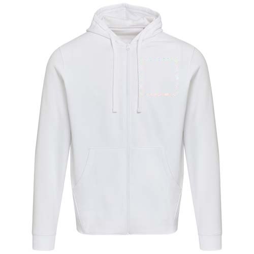 Jasper 280 g/m² unisex full-zip hoodie van OCS gerecycled organisch katoen — drukvlak linker borst