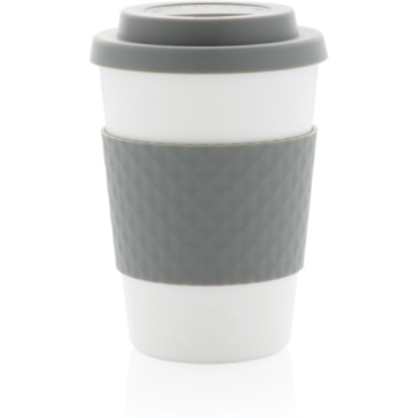 Herbruikbare koffiebeker 270ml — drukvlak artikel voorzijde onder
