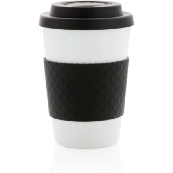 Herbruikbare koffiebeker 270ml — drukvlak artikel achterzijde boven