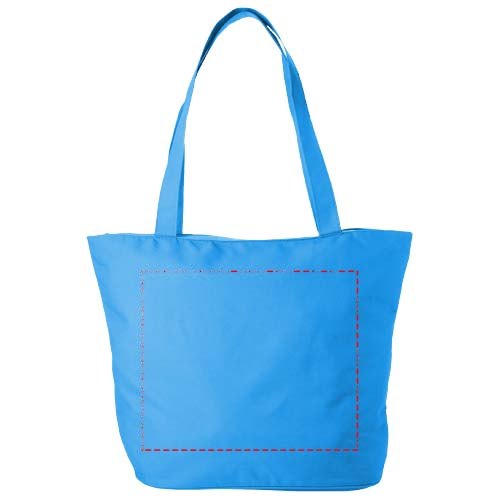 Panama polyester draagtas met rits 20L — drukvlak achterzijde