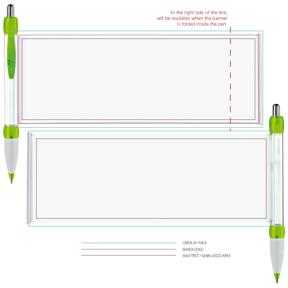 Balpen banner transparant — drukvlak banner