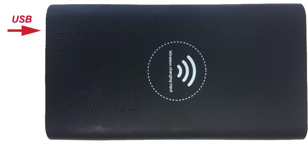 VIGOR - Powerbank draadloos opladen — drukvlak onderzijde links