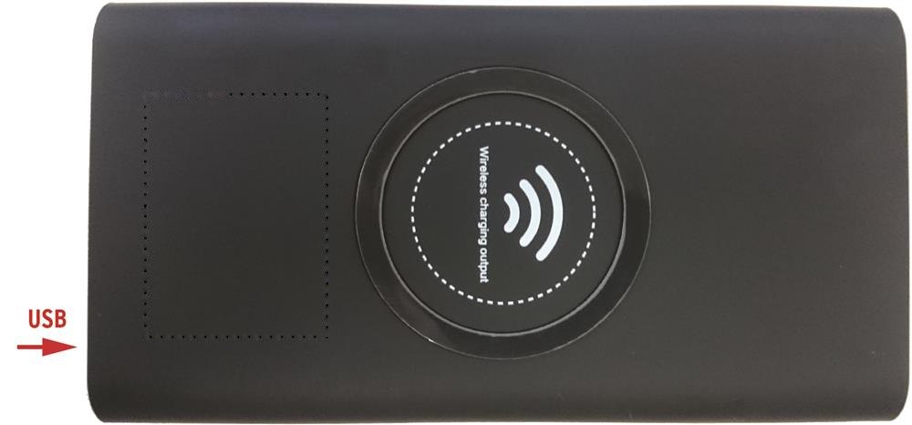 VIGOR - Powerbank draadloos opladen — drukvlak bovenzijde links