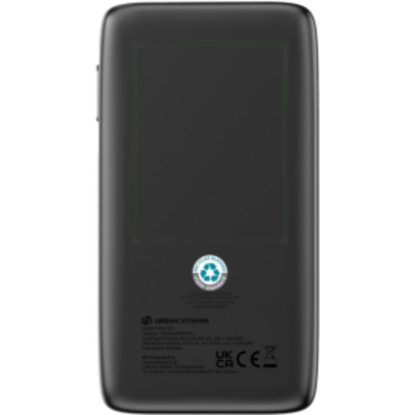 Urban Vitamin Emeryville 20W 10.000 mAh powerbank — drukvlak artikel achterzijde
