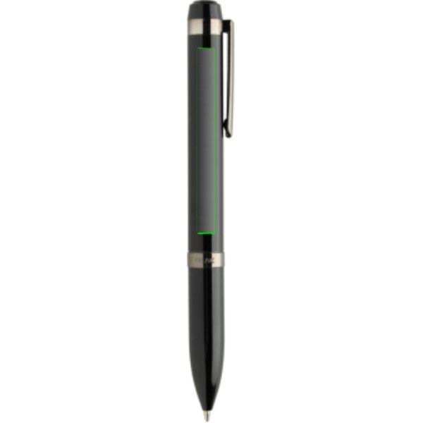 Swiss peak OSLO recycled rvs deluxe pen — drukvlak naast clip