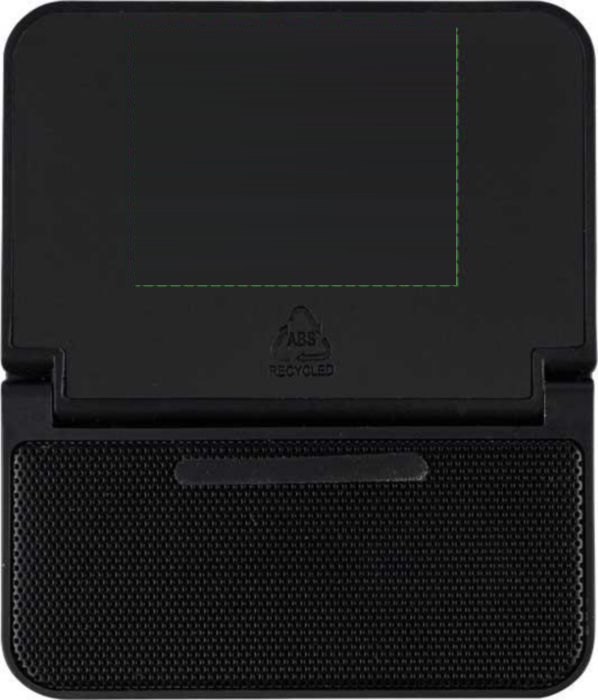 Gerecycled ABS 3-in-1 draadloze oplader Elias — drukvlak voorzijde