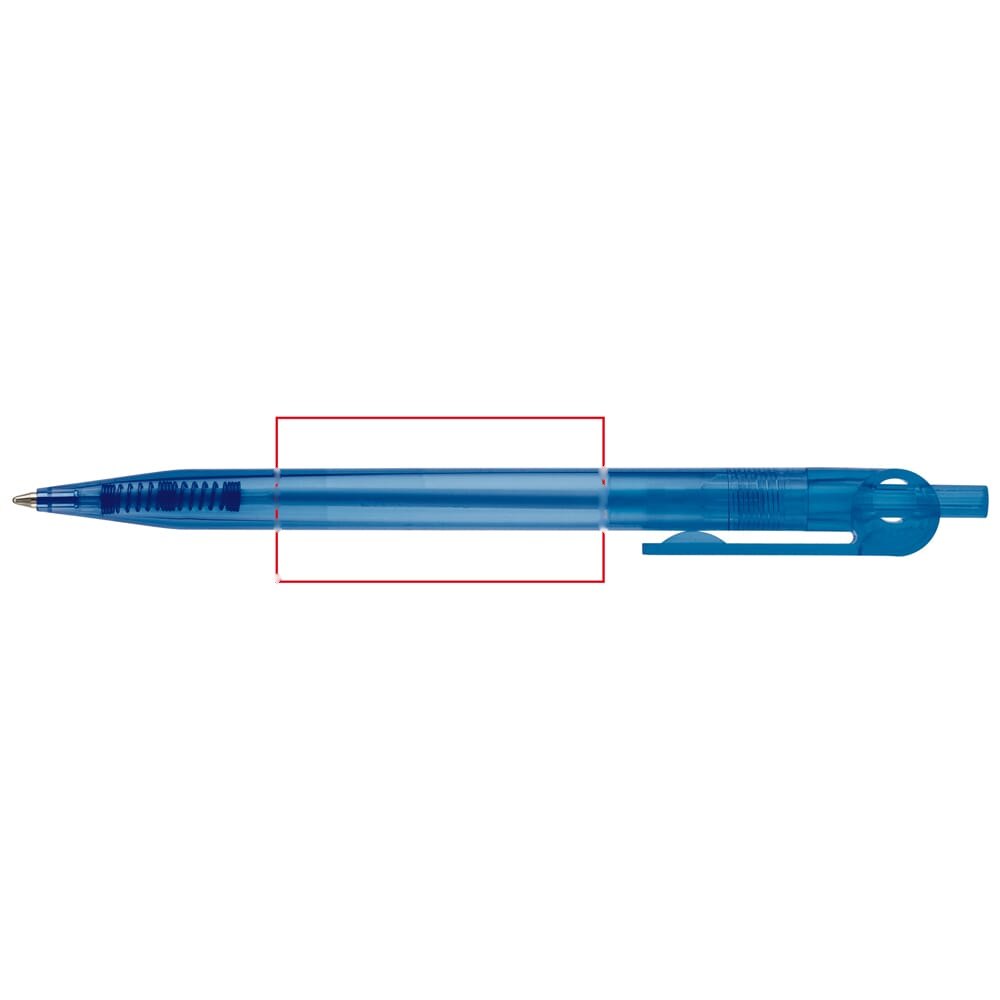 Balpen Futurepoint transparant — drukvlak 270 graden van de clip