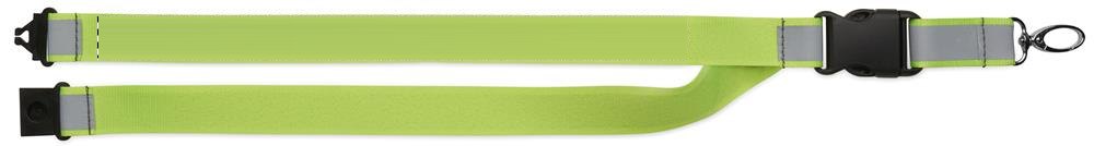 TOSEE - RPET lanyard reflecterend — drukvlak band(s) achterzijde