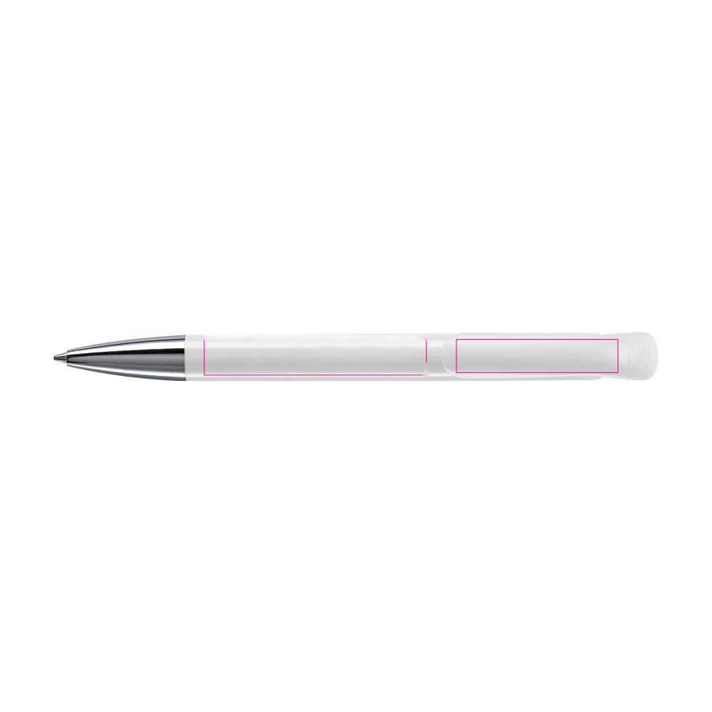 Balpen Atlas hardcolour metalen tip — drukvlak in het verlengde van de clip en op de clip