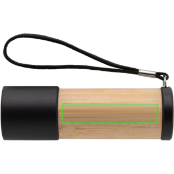 Bamboe- en RCS-gerecycled plastic zaklamp — drukvlak zaklamp