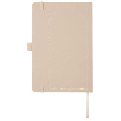 Honua A5 notitieboek van gerecycled papier met gerecyclede PET cover — drukvlak achterzijde